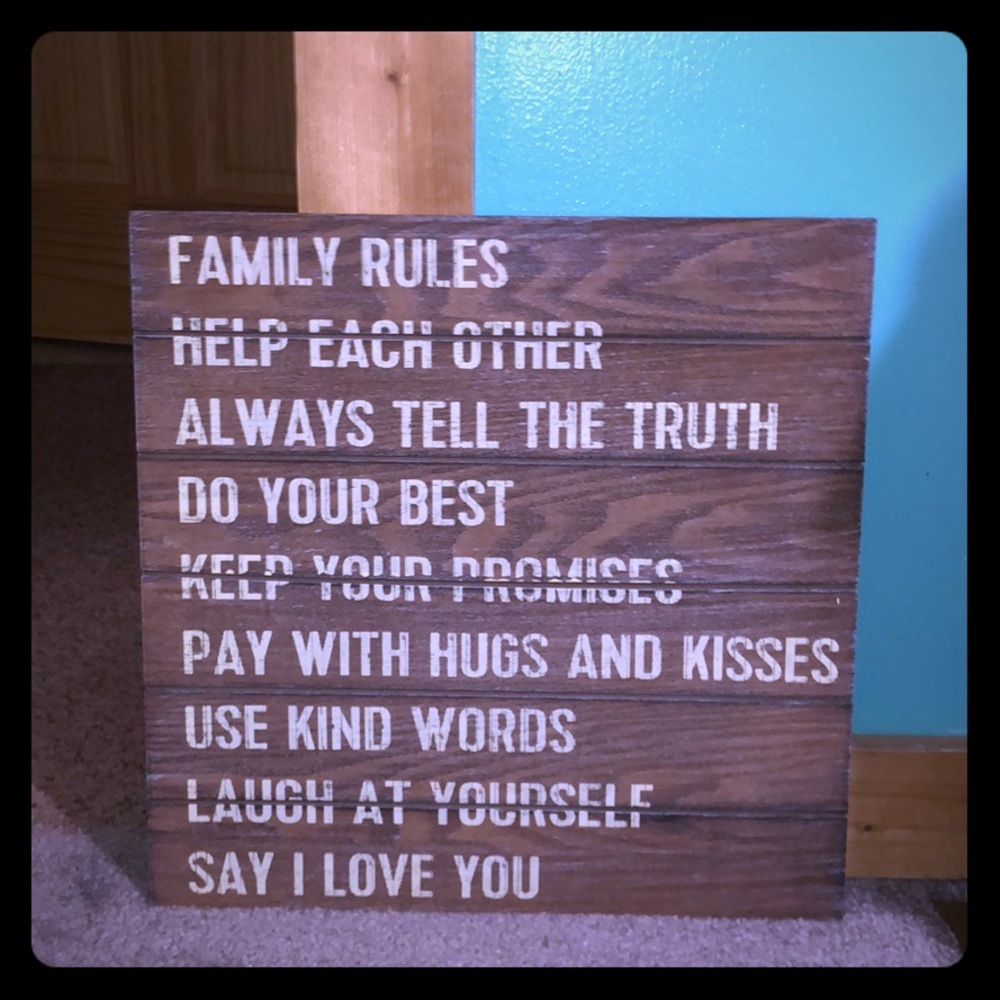 🔥Family Rules Wooden Sign